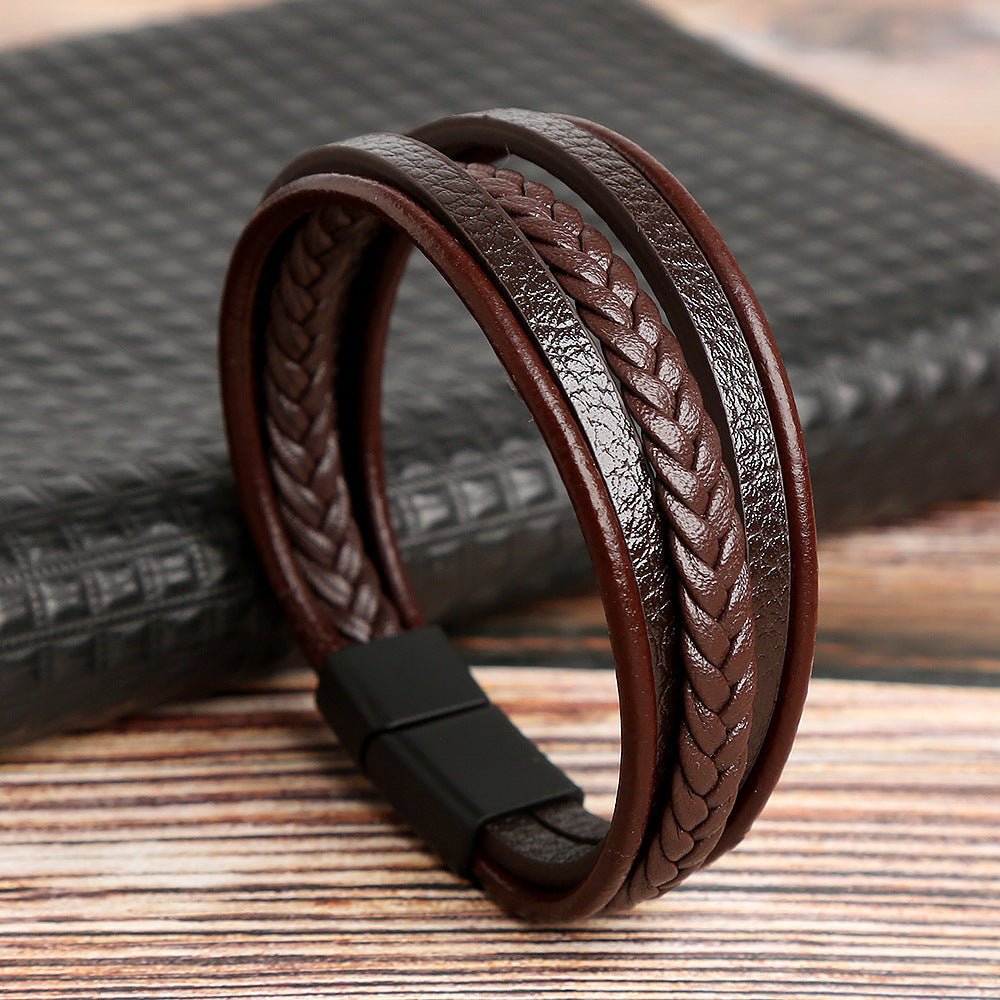 Bracelet Homme Cuir Tressé – Force et Sérénité - Biloria