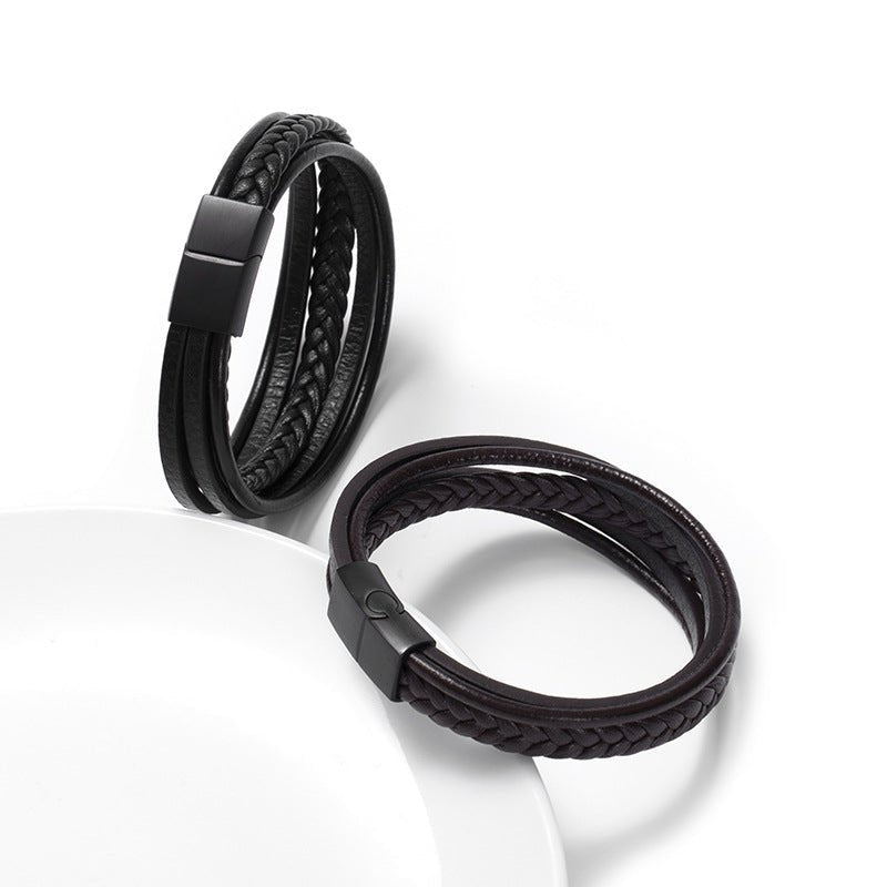 Bracelet Homme Cuir Tressé – Force et Sérénité - Biloria