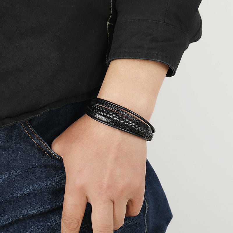 Bracelet Homme Cuir Tressé – Force et Sérénité - Biloria