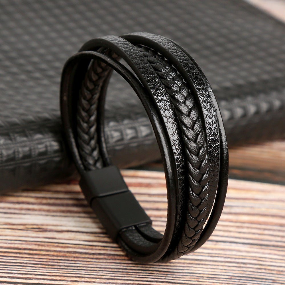 Bracelet Homme Cuir Tressé – Force et Sérénité - Biloria