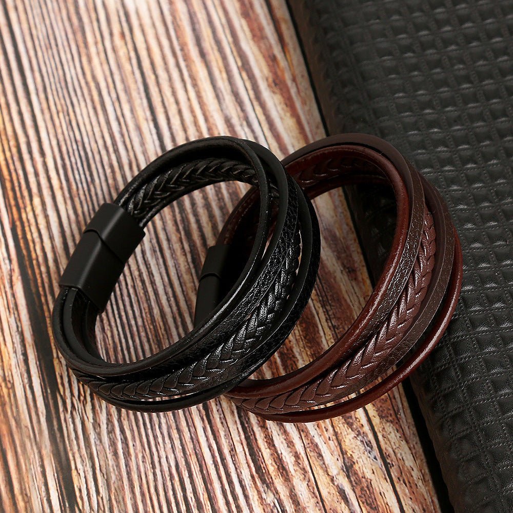 Bracelet Homme Cuir Tressé – Force et Sérénité - Biloria