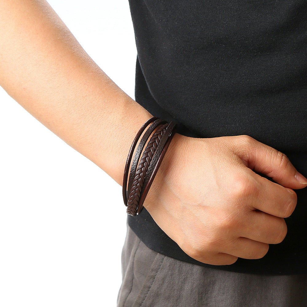 Bracelet Homme Cuir Tressé – Force et Sérénité - Biloria