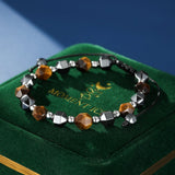 Bracelet Homme Hématite et Œil de Tigre Protection Ancrage - Biloria