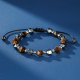 Bracelet Homme Hématite et Œil de Tigre Protection Ancrage - Biloria