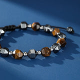 Bracelet Homme Hématite et Œil de Tigre Protection Ancrage - Biloria
