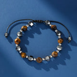 Bracelet Homme Hématite et Œil de Tigre Protection Ancrage - Biloria