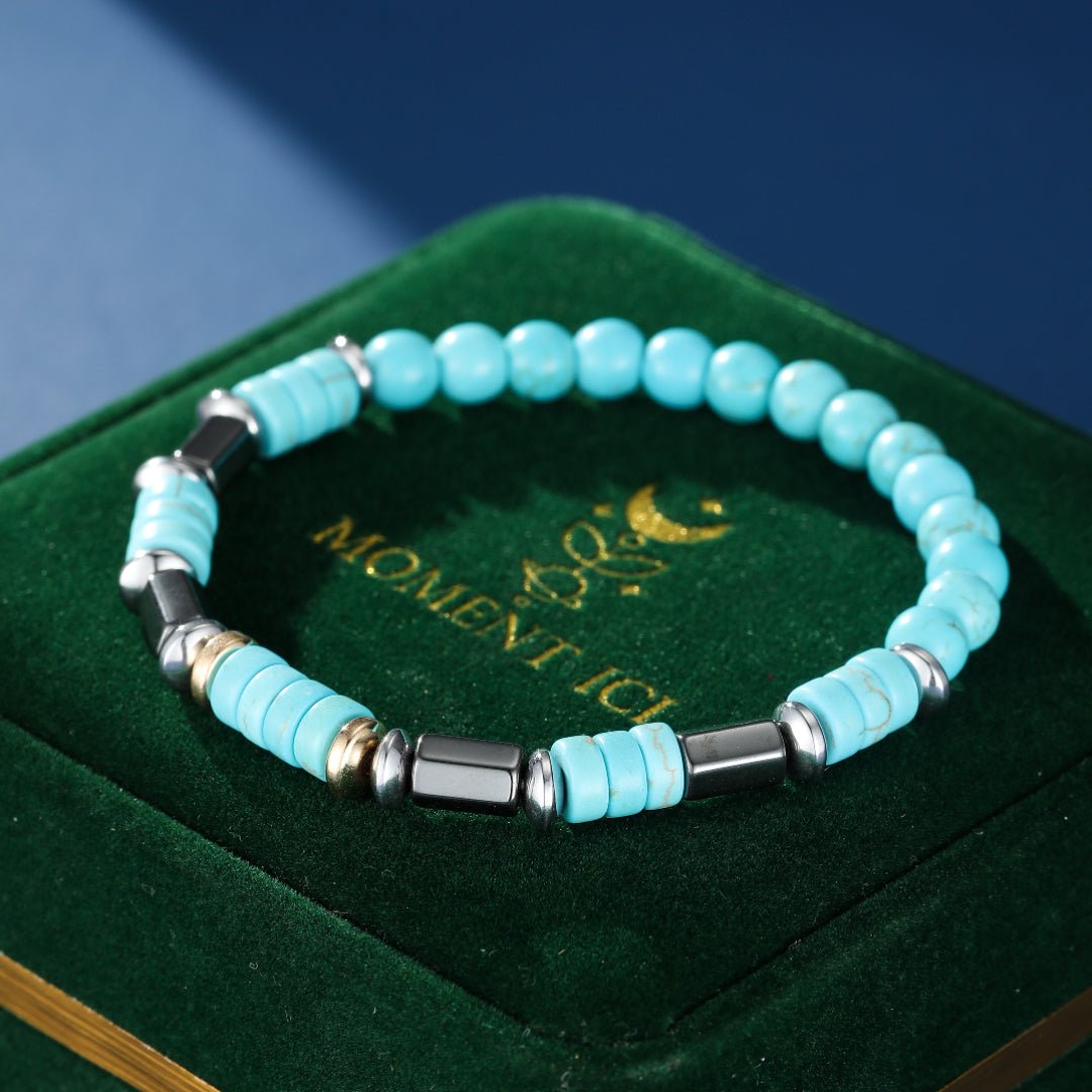 Bracelet Homme Hématite et Turquoise – Énergie et Sérénité - Biloria