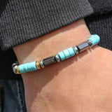 Bracelet Homme Hématite et Turquoise – Énergie et Sérénité - Biloria