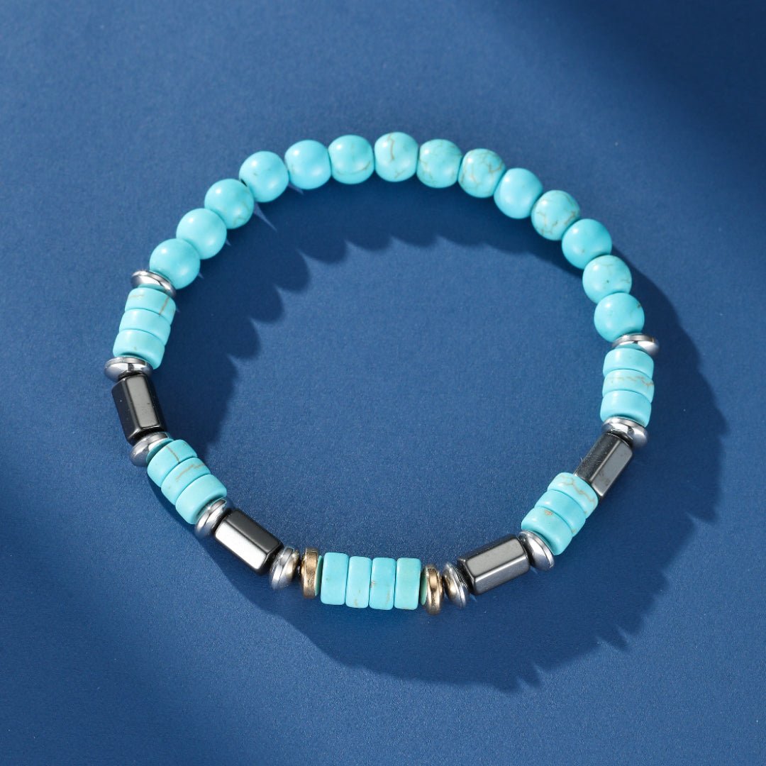 Bracelet Homme Hématite et Turquoise – Énergie et Sérénité - Biloria