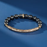 Bracelet Homme Hématite Laiton Force Antique - Biloria