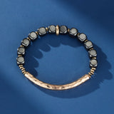 Bracelet Homme Hématite Laiton Force Antique - Biloria