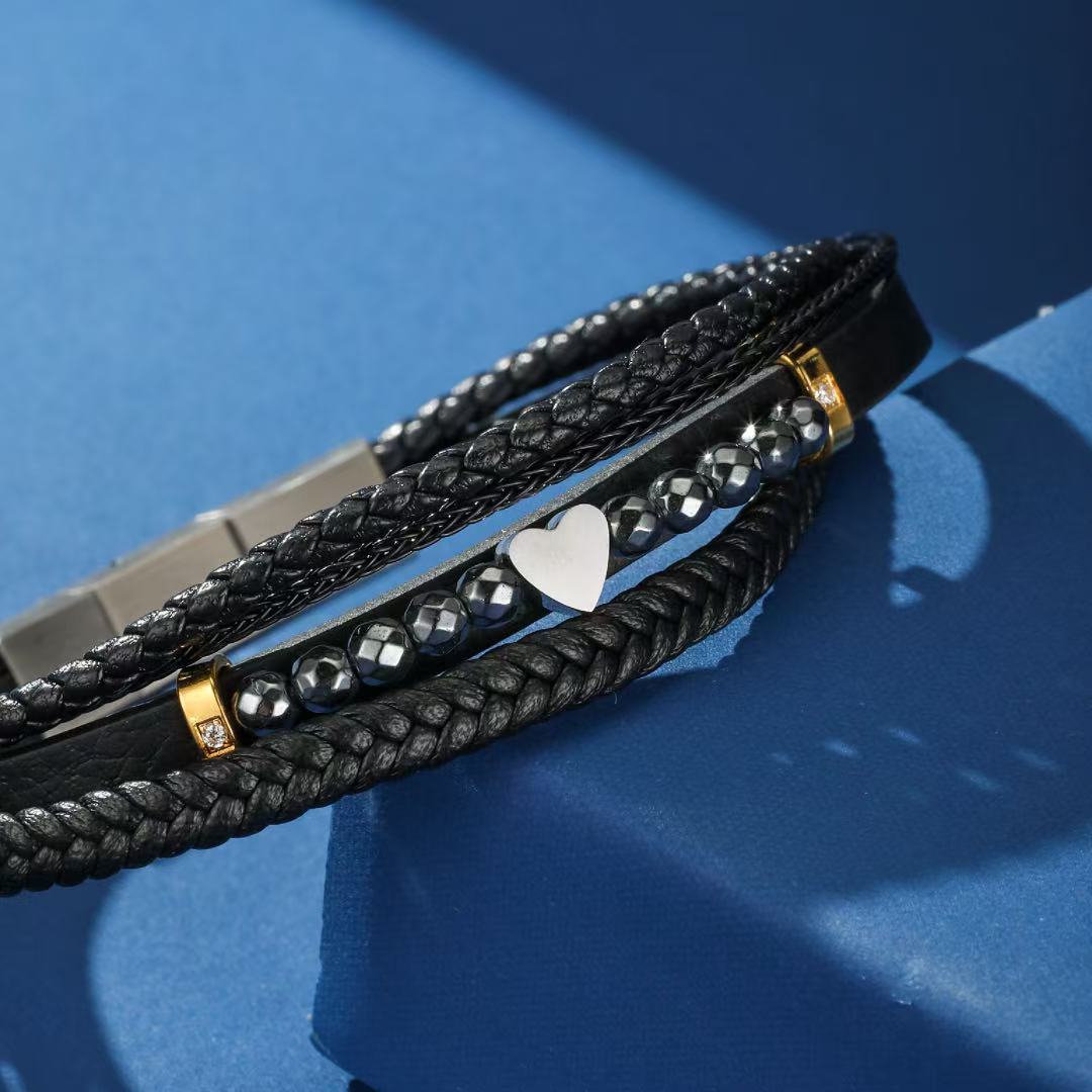 Bracelet Homme Hématite Noir – Élégance et Ancrage - Biloria