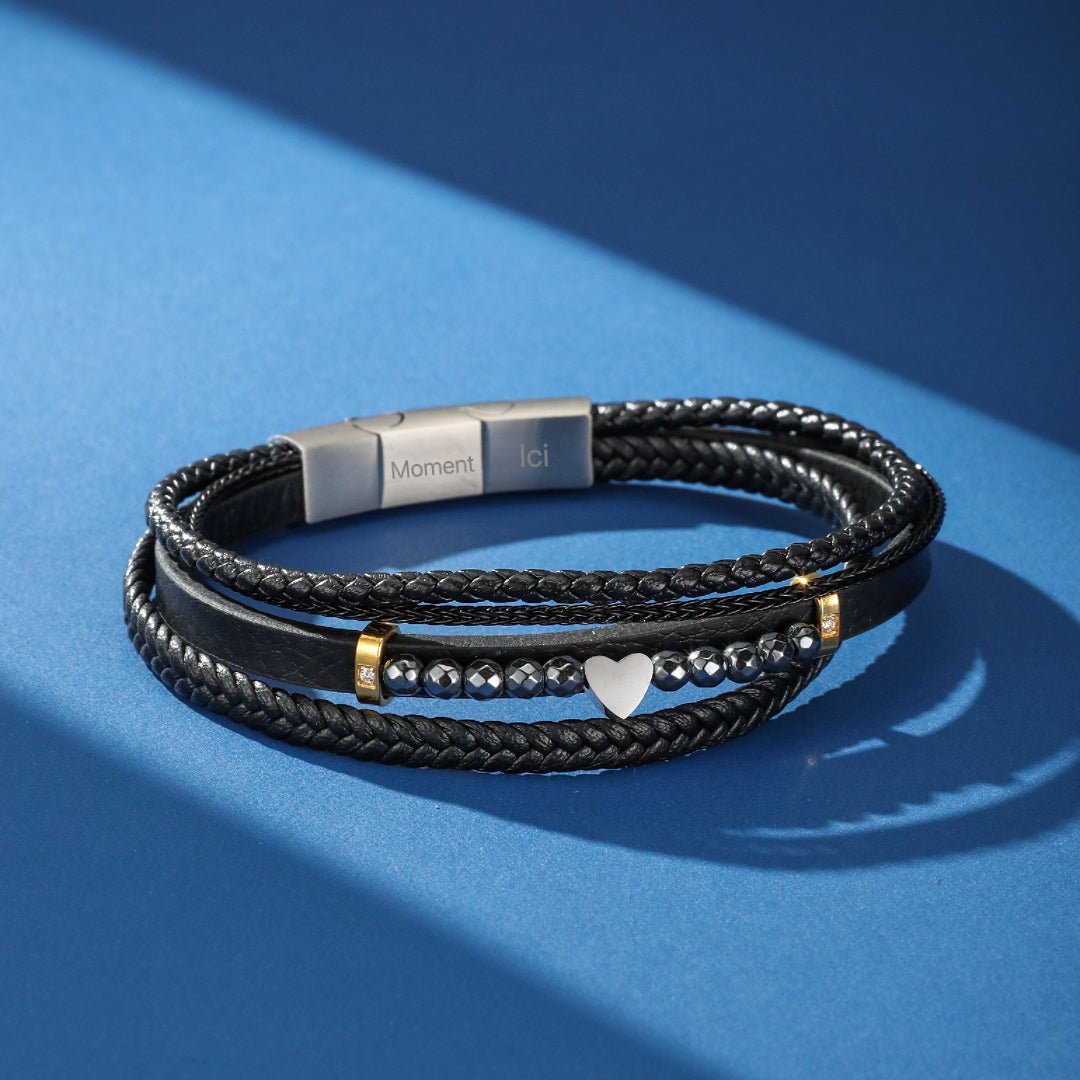 Bracelet Homme Hématite Noir – Élégance et Ancrage - Biloria