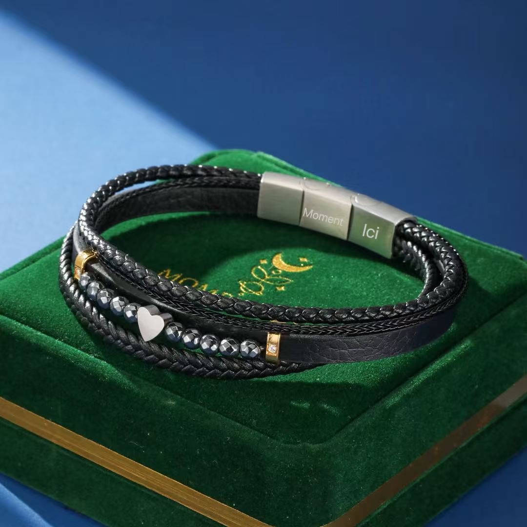 Bracelet Homme Hématite Noir – Élégance et Ancrage - Biloria