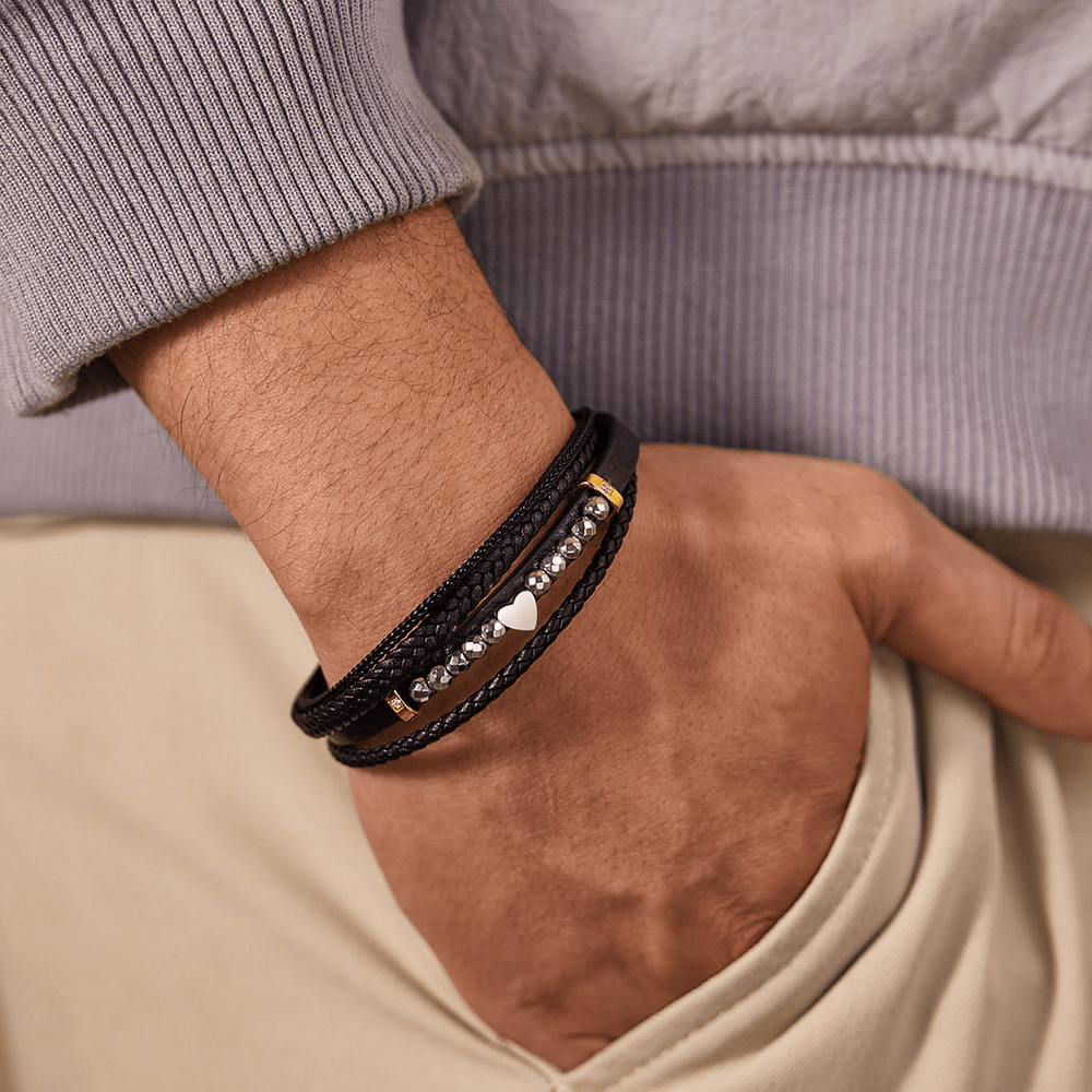 Bracelet Homme Hématite Noir – Élégance et Ancrage - Biloria
