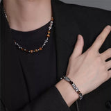 Bracelet Homme Hématite Œil de Tigre – Énergie Solaire et Protection - Biloria