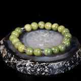 Bracelet Homme Jade Olive en Argent 925 - Biloria