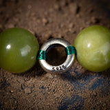Bracelet Homme Jade Olive en Argent 925 - Biloria