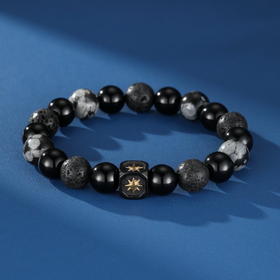 Bracelet Homme Obsidienne Fragment Galactique – Bijou de Méditation - Biloria