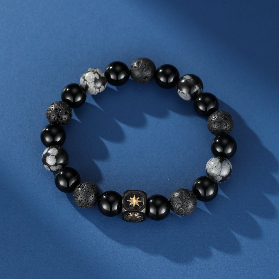 Bracelet Homme Obsidienne Fragment Galactique – Bijou de Méditation - Biloria