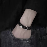 Bracelet Homme Obsidienne Noire Argent 999 – Dualité Ancestrale - Biloria