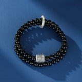 Bracelet Homme Obsidienne Noire Argent 999 – Dualité Ancestrale - Biloria