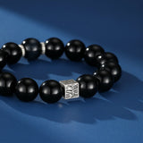 Bracelet Homme Obsidienne Œil de Tigre Aura Sombre Argent 925 - Biloria