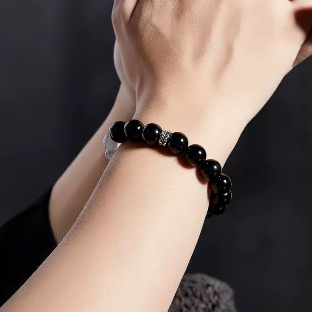 Bracelet Homme Obsidienne Quartz Rutile Jaspe Kambaba Argent - Biloria
