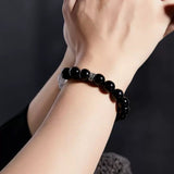 Bracelet Homme Obsidienne Quartz Rutile Jaspe Kambaba Argent - Biloria