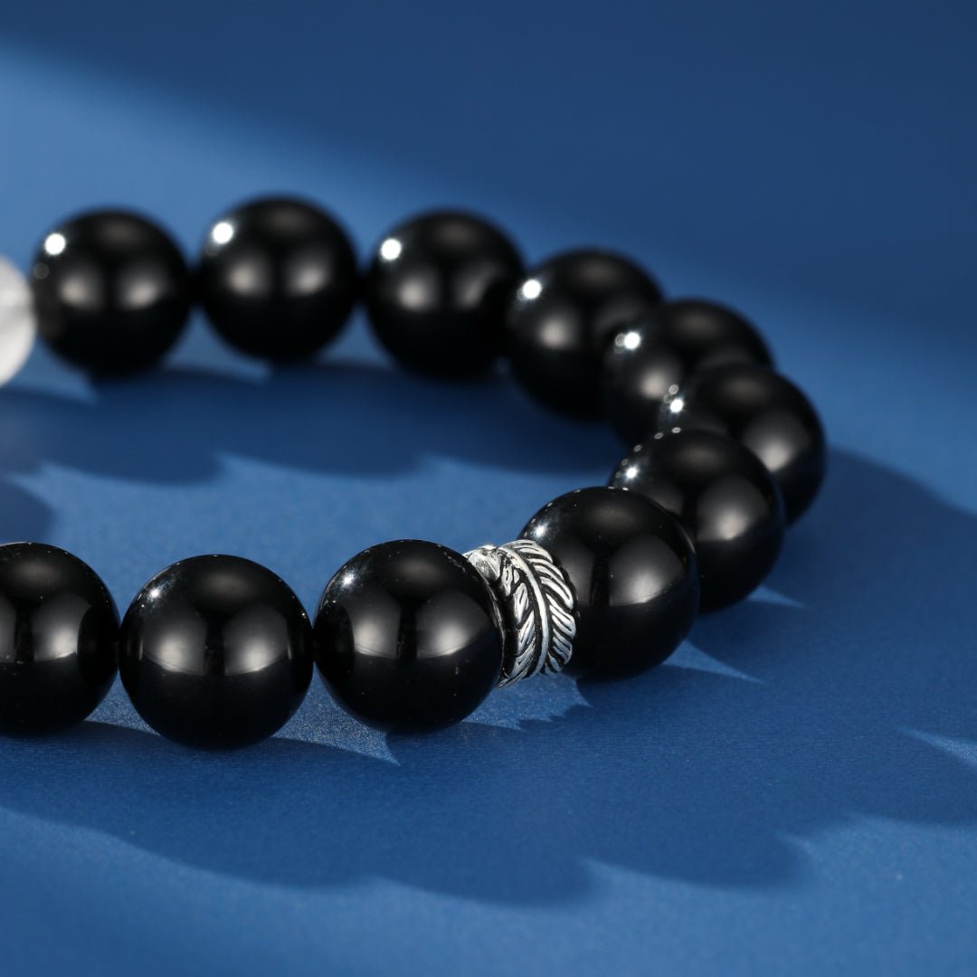 Bracelet Homme Obsidienne Quartz Rutile Jaspe Kambaba Argent - Biloria