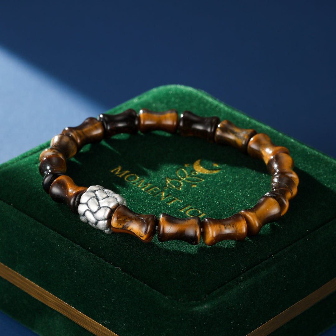 Bracelet Homme Œil de Tigre Bambou – Force et Protection - Biloria