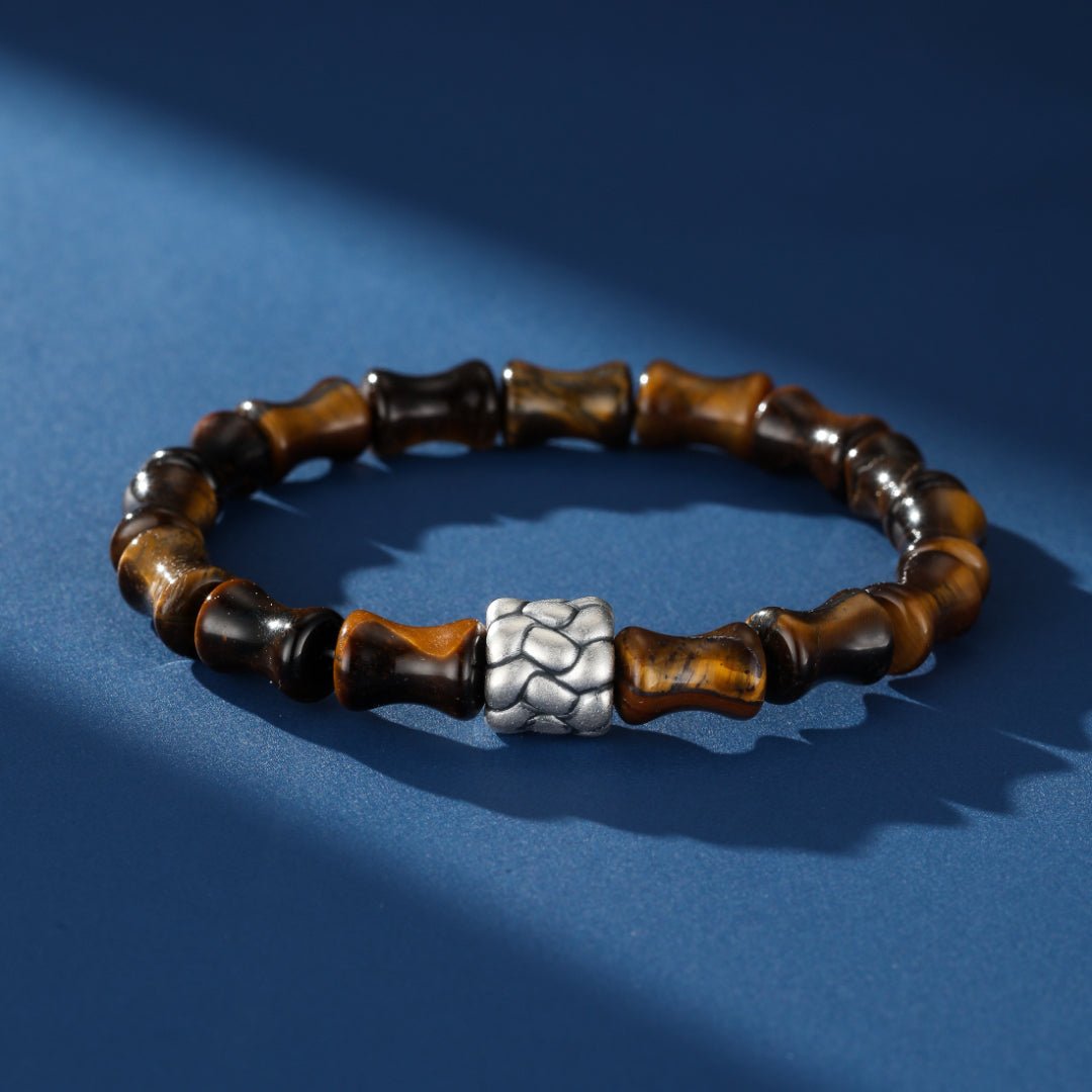Bracelet Homme Œil de Tigre Bambou – Force et Protection - Biloria