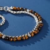 Bracelet Homme Oeil de Tigre Double Force - Biloria