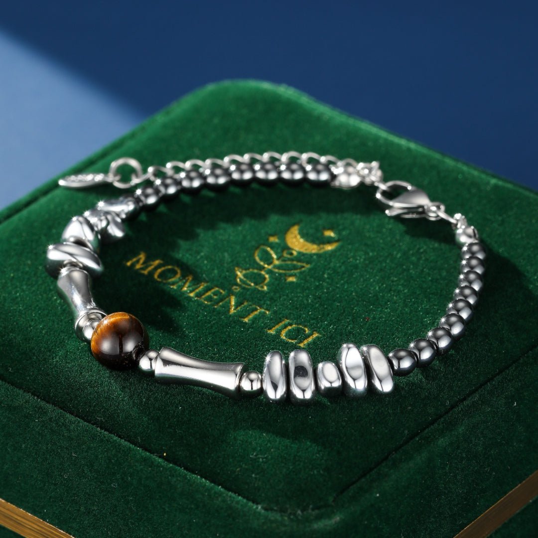 Bracelet Homme Œil de Tigre et Hématite - Biloria