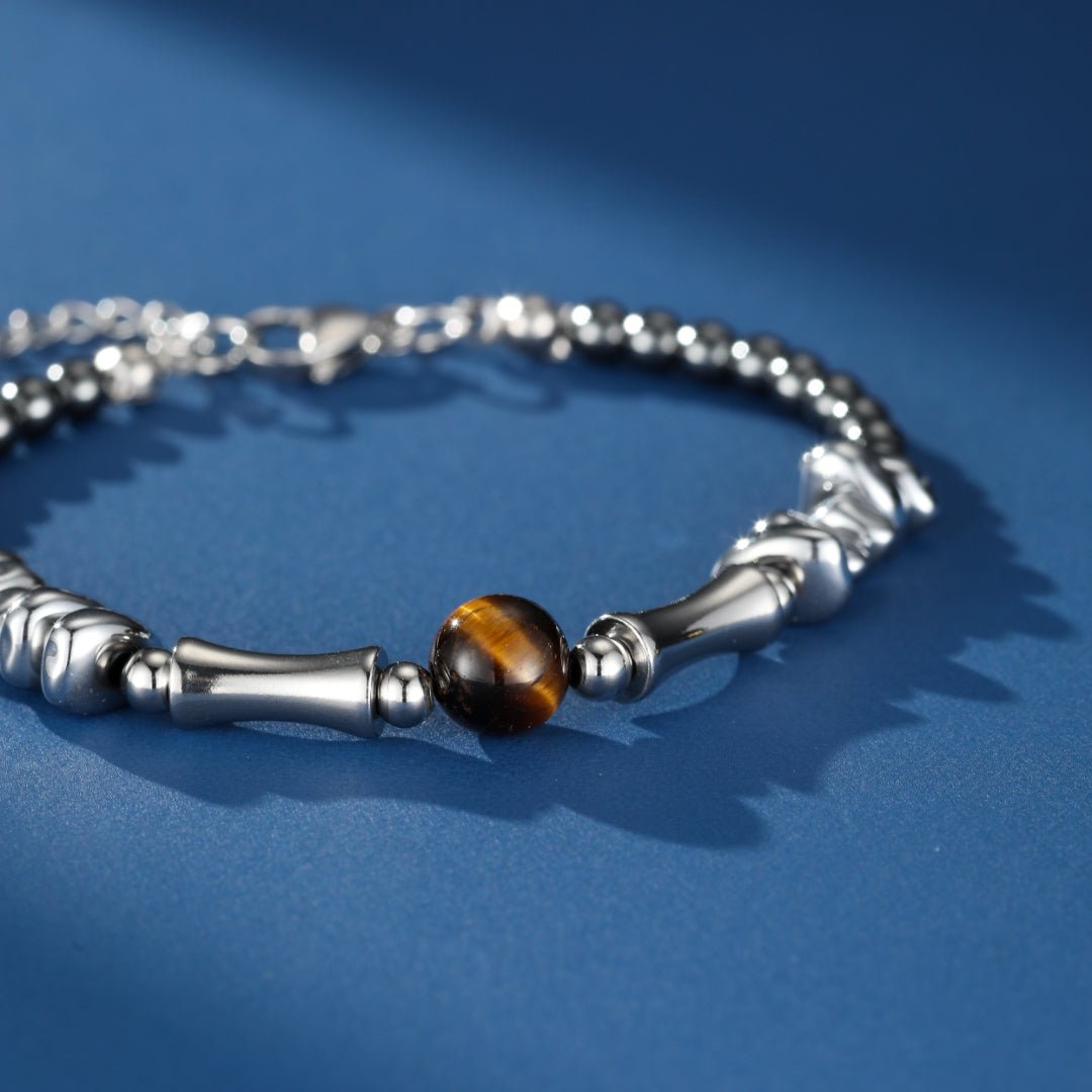 Bracelet Homme Œil de Tigre et Hématite - Biloria