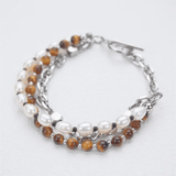 Bracelet Homme Perle et Œil de Tigre – Cadeau Naturel - Biloria