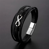 Bracelet Infini Cuir Homme Symbole Éternité - Biloria