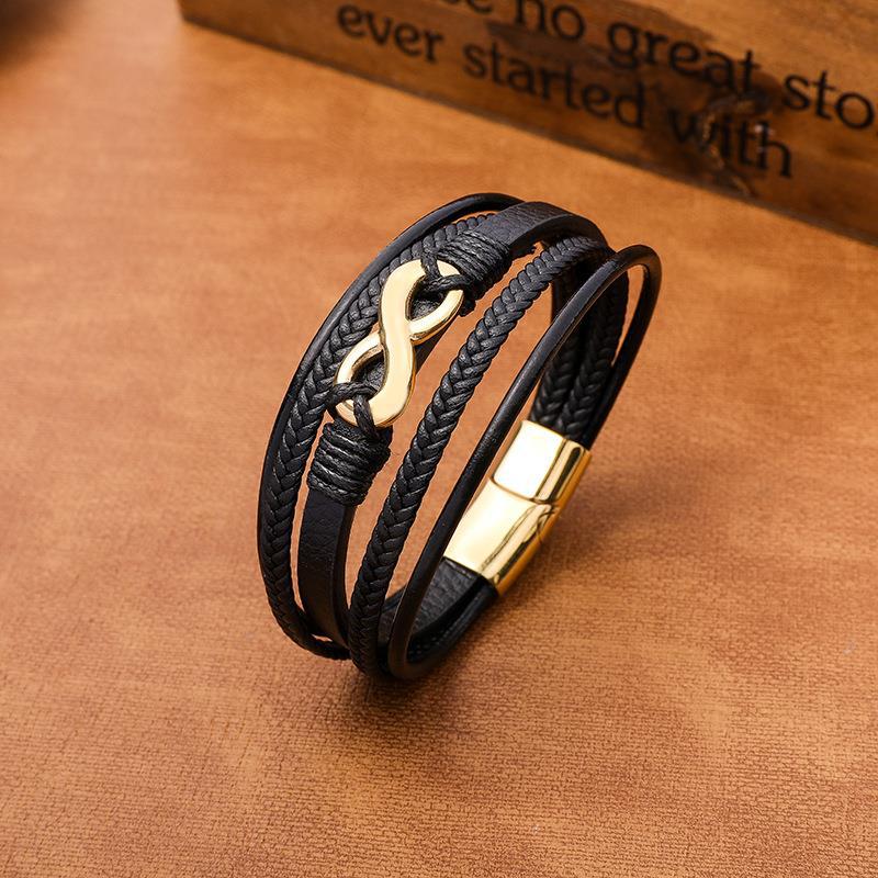 Bracelet Infini Cuir Homme Symbole Éternité - Biloria