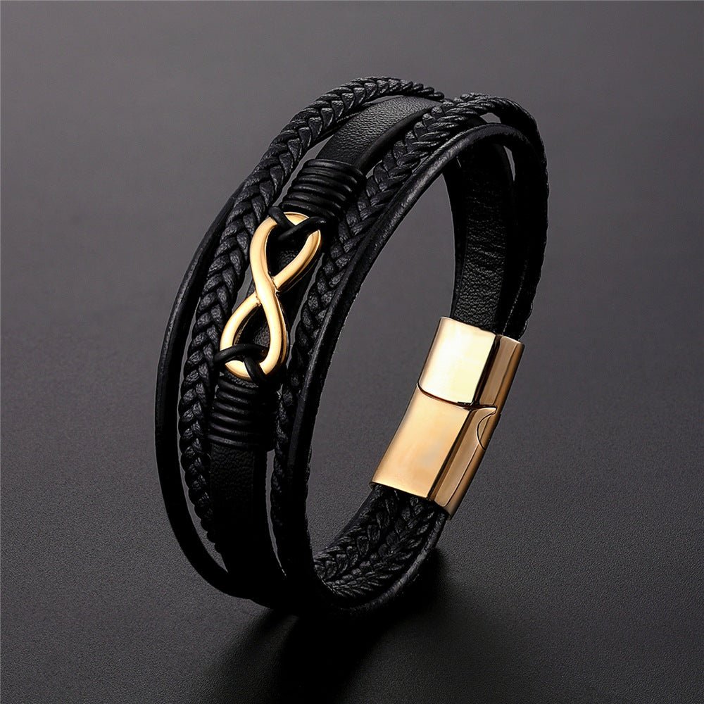 Bracelet Infini Cuir Homme Symbole Éternité - Biloria