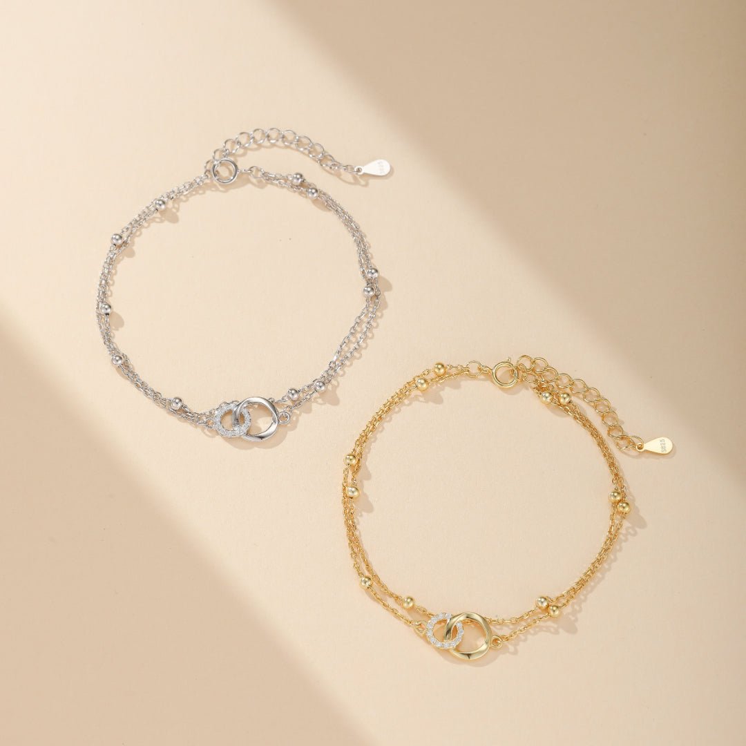 Bracelet Infini Double Chaîne Argent 925 – Amour Éternel - Biloria