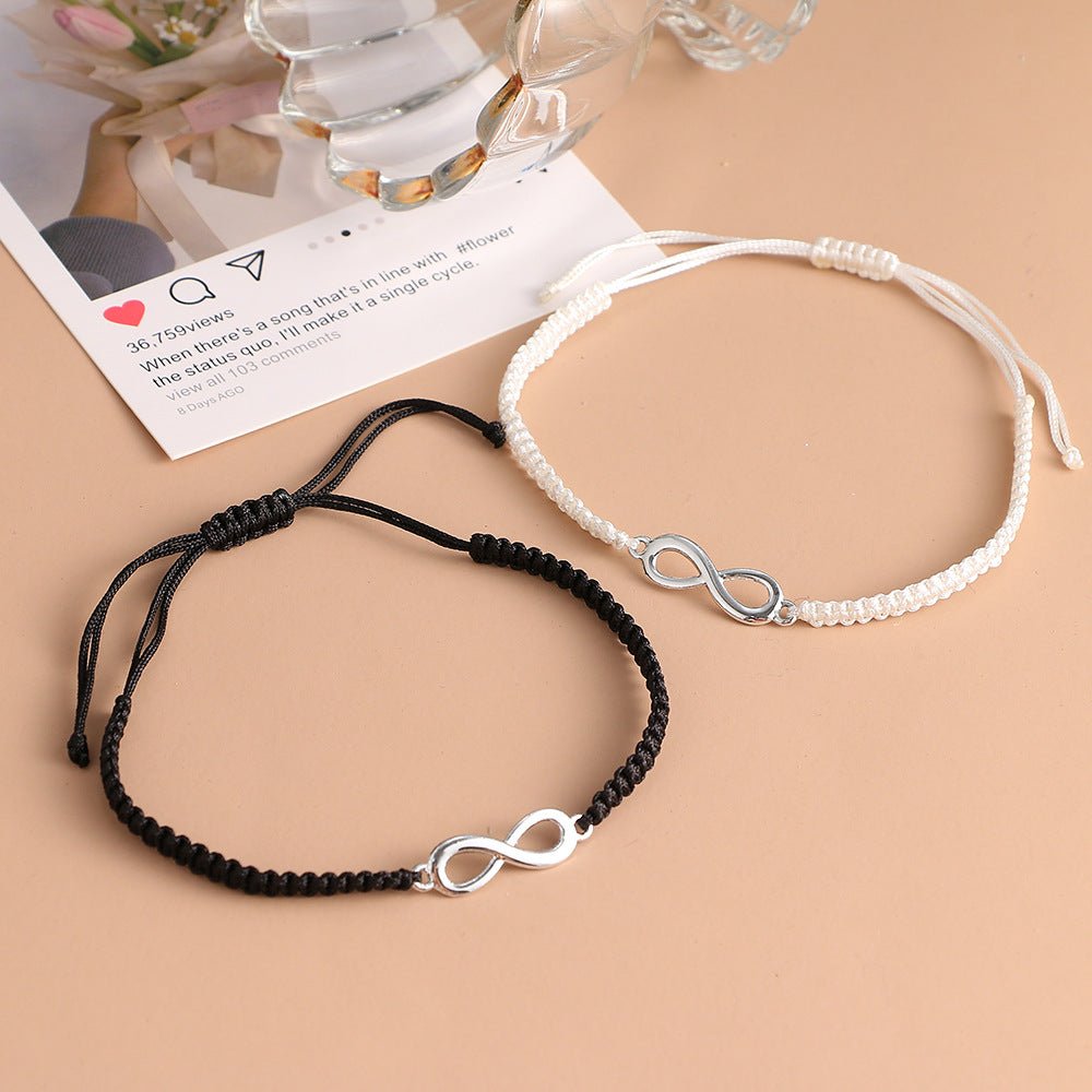Bracelet Infini Noir et Blanc pour Couple - Biloria