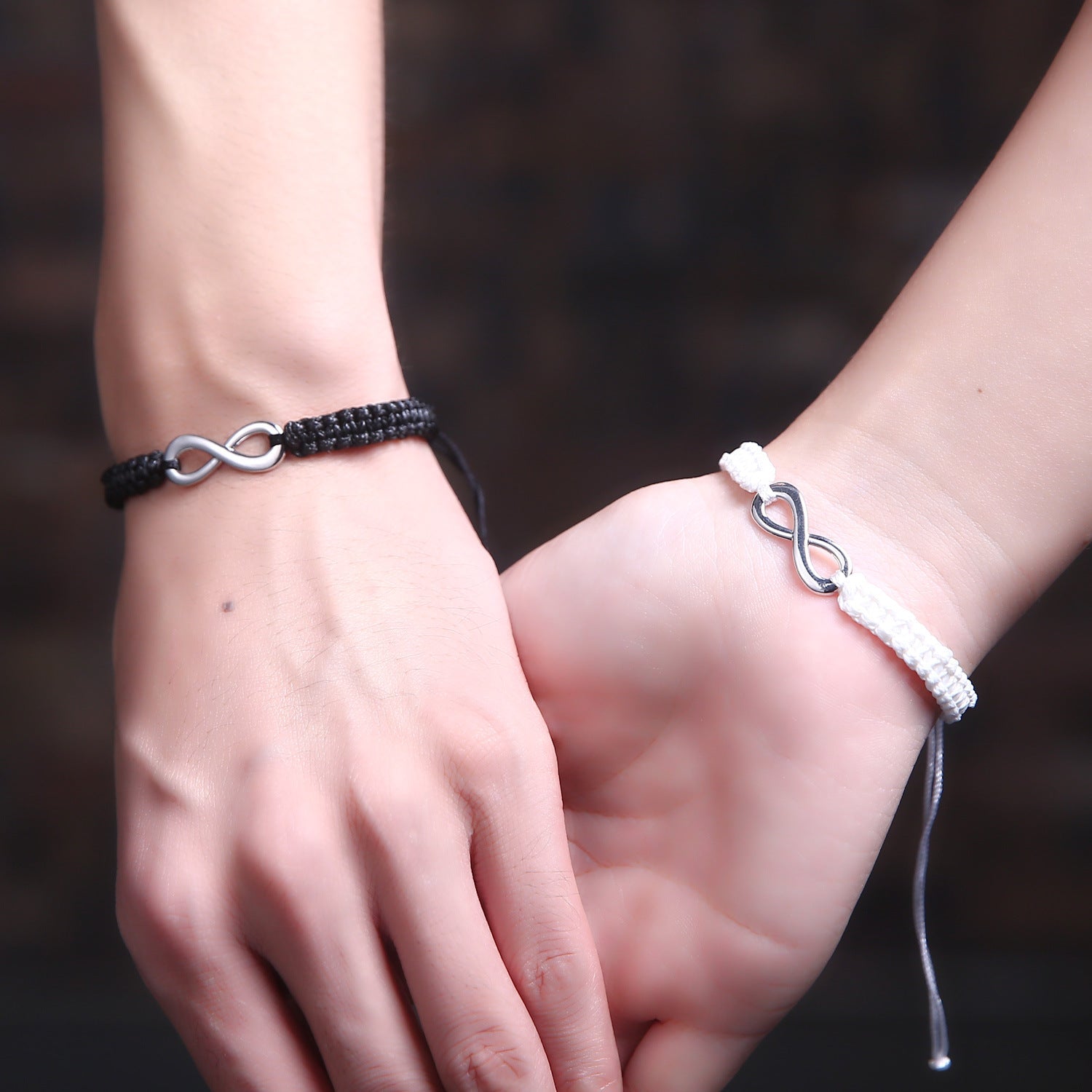 Bracelet Infini Noir et Blanc pour Couple - Biloria