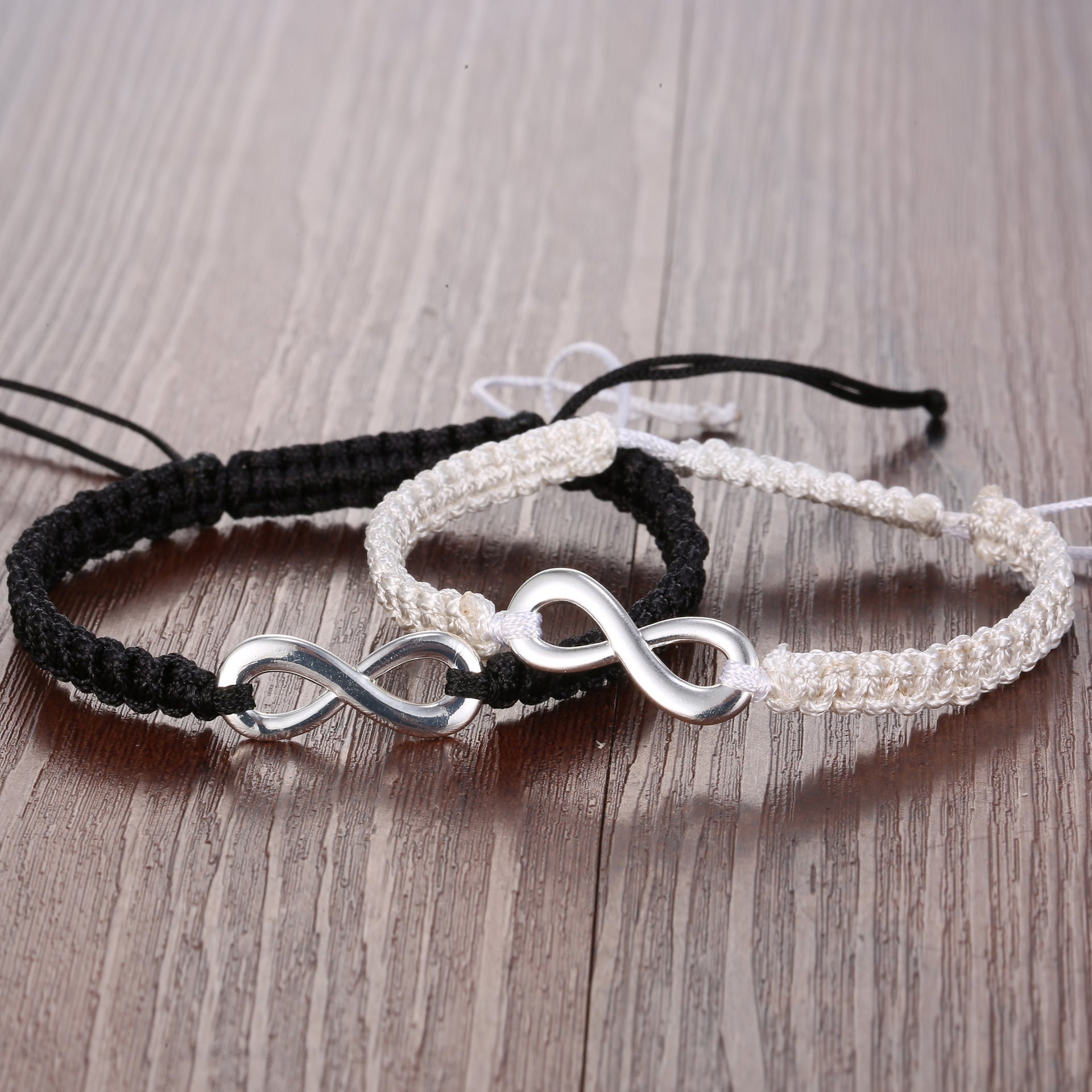 Bracelet Infini Noir et Blanc pour Couple - Biloria