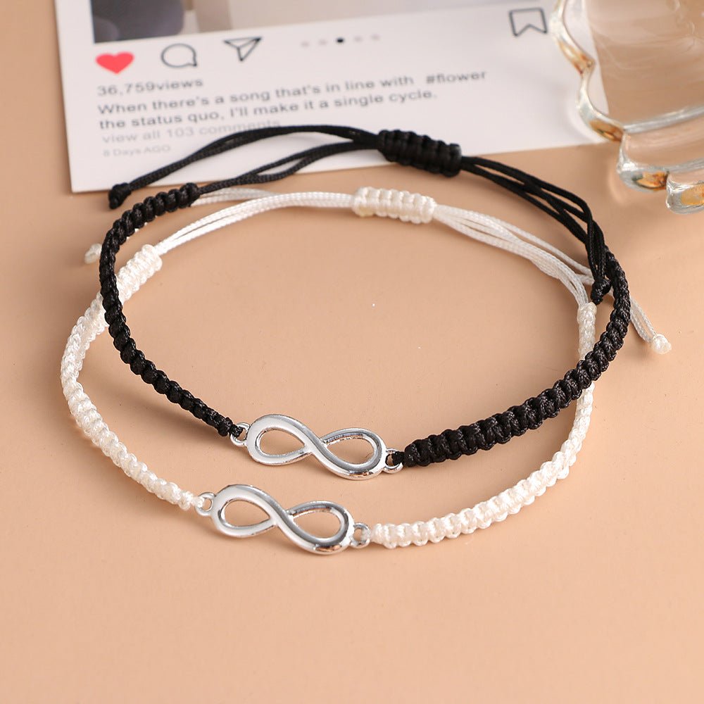 Bracelet Infini Noir et Blanc pour Couple - Biloria