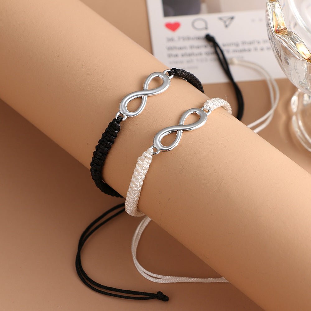 Bracelet Infini Noir et Blanc pour Couple - Biloria
