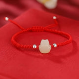 Bracelet Jade Bébé Dragon Fil Rouge Protection Chance - Biloria