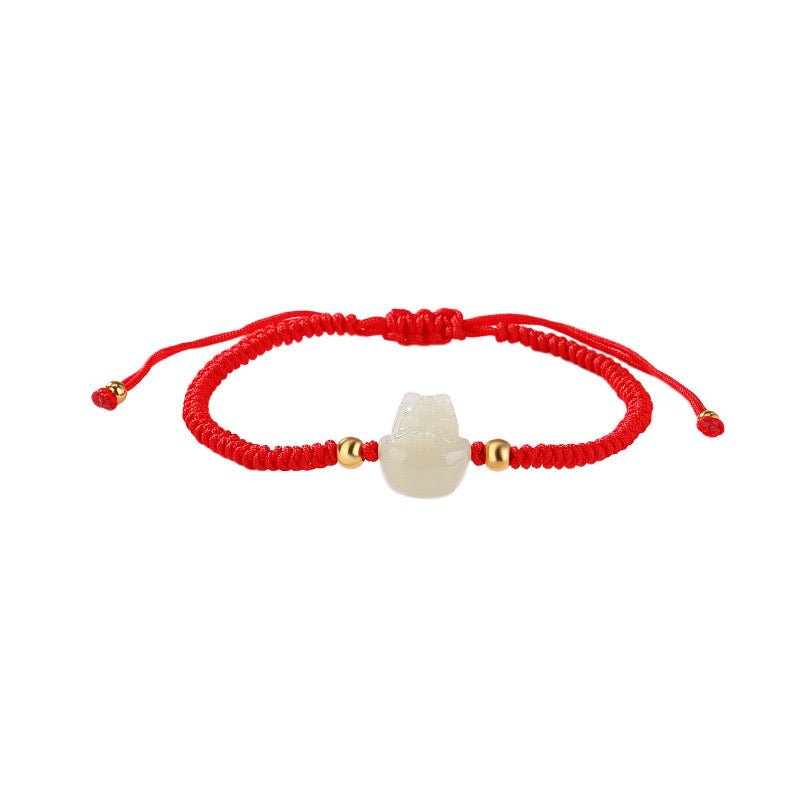 Bracelet Jade Bébé Dragon Fil Rouge Protection Chance - Biloria