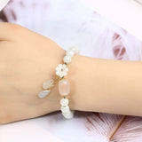 Bracelet Jade Blanc et Agate Porte-Bonheur - Biloria