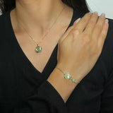 Bracelet Jade et Feuille de Ginkgo - Harmonie du Cœur - Biloria