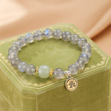 Bracelet Jade et Labradorite Protection Céleste Cheval Coq - Biloria